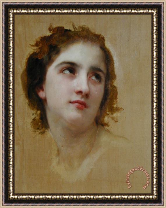 William Adolphe Bouguereau Sketch of a Young Woman [detail] Framed Painting